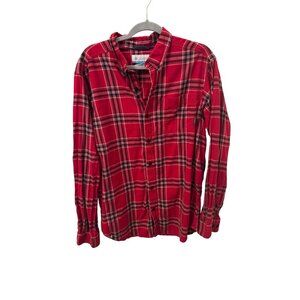 Columbia men's red and plaid button down size large